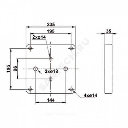 Основание для одинарных насосов TP, TPE серии 300 Grundfos 485031