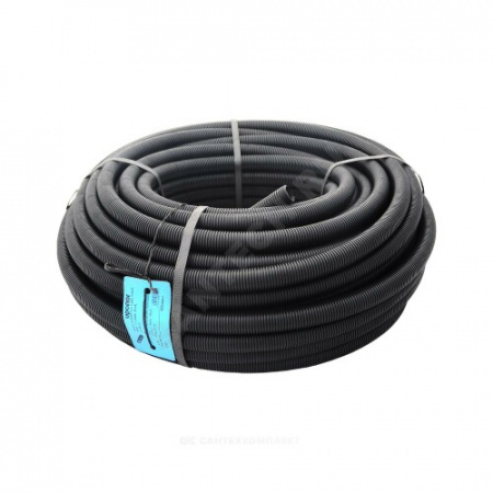 Шланг гофрированный для PE-X Дн 54 для трубы Дн 40 черный бухта 25м TECK Uponor 1023127