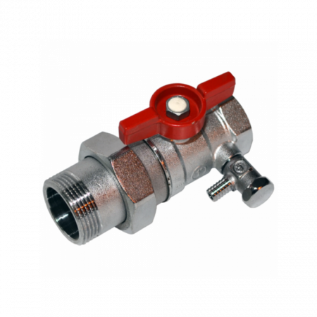 Кран шаровой латунь со спускником R259DS хром Ду 32 Ру35 ВР/"американка" G1 1/4" бабочка с отводом (полусгоном) Giacomini R259SX009