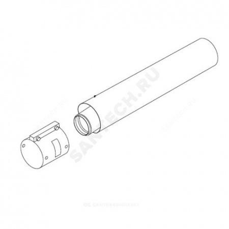 Удлинитель коаксиальный 60/100 мм l=500 мм для котлов Рысь Protherm 0020257007