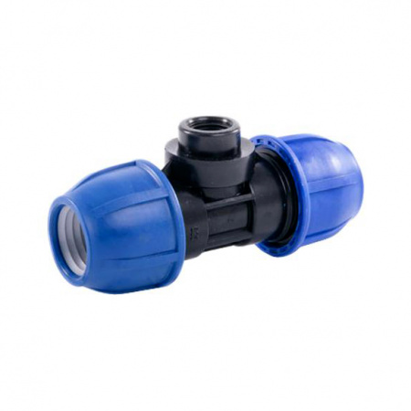 Тройник компрессионный ПЭ ВР Дн 20х1/2"х20 Ру16 RTP (РосТурПласт) 11598