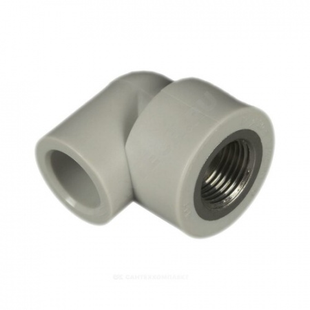 Угольник PP-R комбинированный серый ВР Дн 20х1/2" RTP (РосТурПласт) 11038