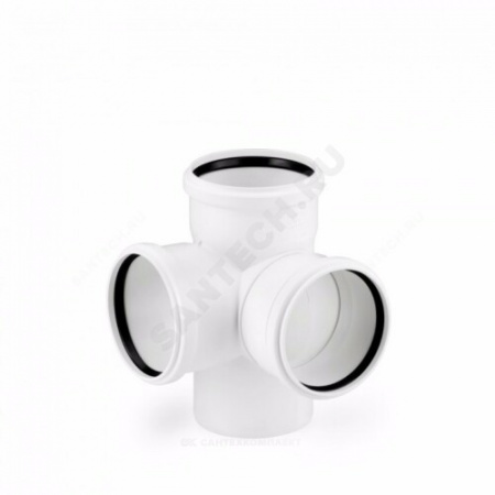 Крестовина PP-H 2-плоскостная бесшумная белая RAUPIANO PLUS Дн 110х110х110х87гр б/нап в/к Rehau 11215641003