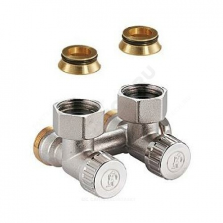 Узел нижнего подключения R384 Ду 20 Ру10 3/4"x3/4"ЕК угловой Giacomini R384X002