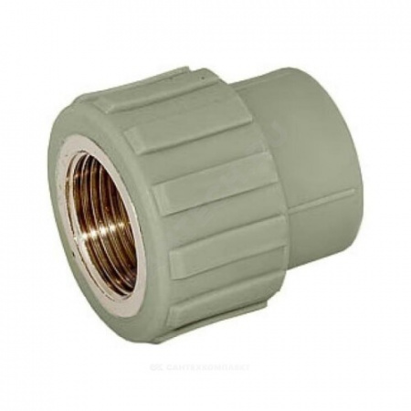 Муфта PP-R комбинированная серая ВР Дн 20х3/4" RTP (РосТурПласт) 10934