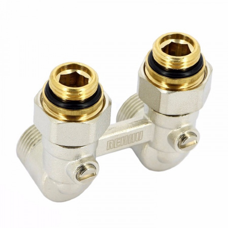 Узел нижнего подключения для двухтр Ду 15 1/2"x3/4"ЕК угловой Rehau 12407371001