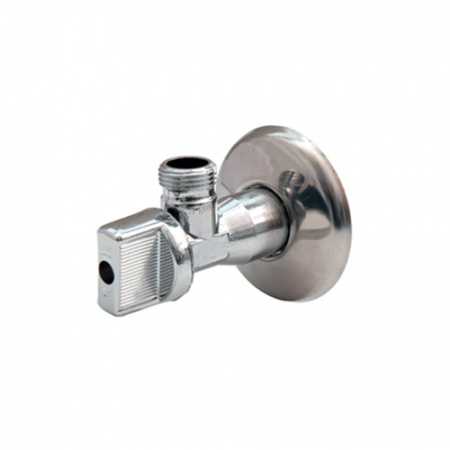 Кран шаровой латунный бытовой хром угловой R613 G1/2" Ру8 НР Giacomini R613X003