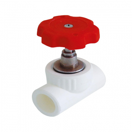 Клапан (вентиль) PP-R запорный белый внутренняя пайка Дн 32х90гр VALFEX 10146032