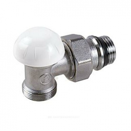 Клапан запорный для радиатора R29TG Ду 15 Ру16 1/2"x3/4"ЕК НР угловой штуцер с герметичной прокладкой Giacomini R29EX037
