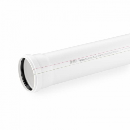 Труба PP-H с раструбом бесшумная белая RAUPIANO PLUS Дн 110х2,7 б/нап L=0,5м в/к Rehau 11202741006