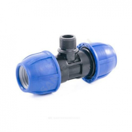 Тройник компрессионный ПЭ НР Дн 25х3/4"х25 Ру16 RTP (РосТурПласт) 11620