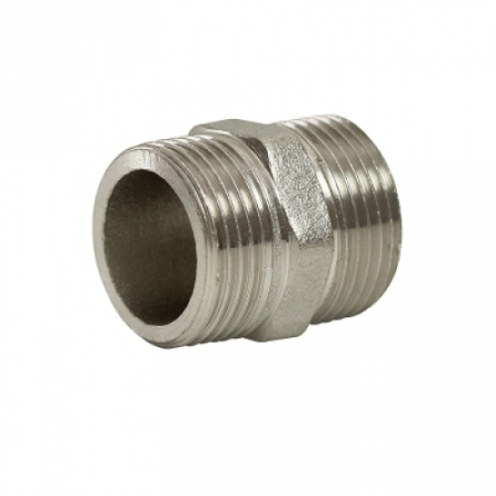 Ниппель латунь никель Ду 25 (1") НР LD LD.67.501.25