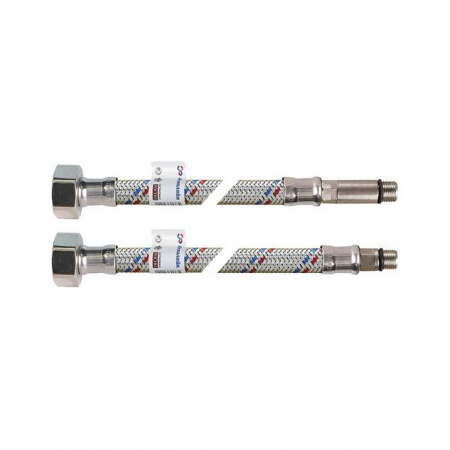 Подводка гибкая для воды латунь пара для смесителя M10-1/2" г-ш L=0,6 м AQUALINE 01443