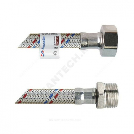 Подводка гибкая для воды латунь 1/2" г-ш L=0,3 м AQUALINE 01426