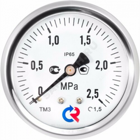 Манометр гидрозаполненный ТМ-320Т.10 осевой Дк63мм 0-6 МПа G1/4" глицерин Росма 00000026293