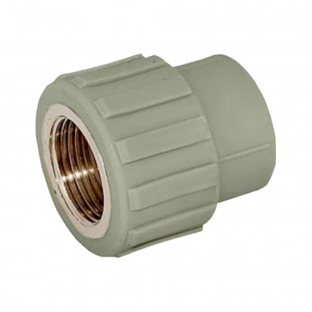 Муфта PP-R комбинированная серая ВР Дн 20х1/2" VALFEX 10129020Г