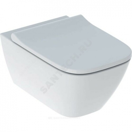 Унитаз подвесной Smyle Square горизонт/выпуск дюропласт Soft close Geberit 500.683.01.1