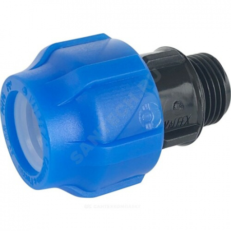 Муфта компрессионная ПЭ НР Дн 20х3/4" Ру16 напорная VALFEX 121001122120