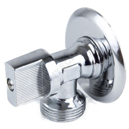 Кран шаровой латунный бытовой хром 1044 G1/2"х3/4" Ру10 НР переходной бабочка с отражателем Aquasfera 1044-01