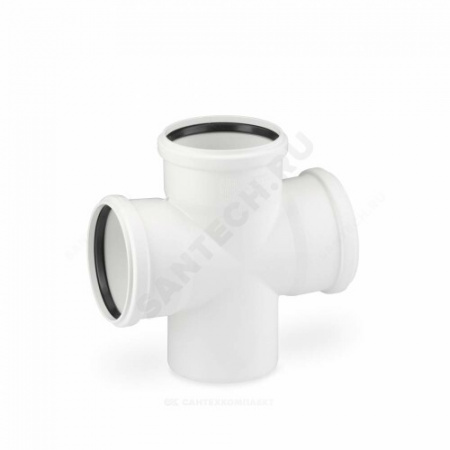 Крестовина PP-H 1-плоскостная бесшумная белая RAUPIANO PLUS Дн 110х110х110х87гр б/нап в/к Rehau 11215541001
