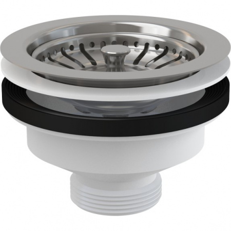 Выпуск для кухонной мойки 3 1/2" с нержавеющей решёткой D=115мм Alca Plast A37