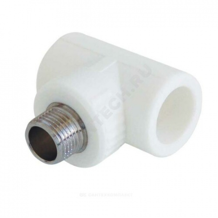 Тройник PP-R комбинированный белый НР Дн 20х3/4" RTP (РосТурПласт) 16267