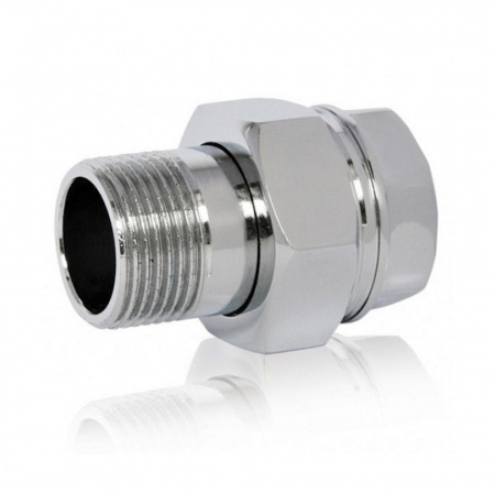 Соединитель латунь хром американка Ду 20 (3/4") прямой ВР/НР R18 Giacomini R18X004