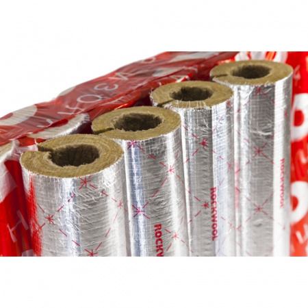 Цилиндр навивной минеральная вата ROCKWOOL 100 кашированный фольгой 30/21 L=1м ROCKWOOL 136718