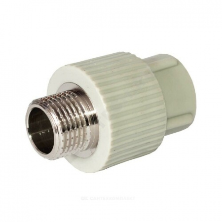Муфта PP-R комбинированная серая НР Дн 25х1/2" RTP (РосТурПласт) 10944