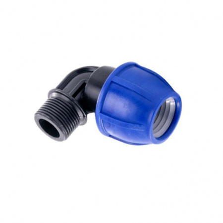 Отвод компрессионный ПЭ НР Дн 20х3/4"х90гр Ру16 RTP (РосТурПласт) 11550