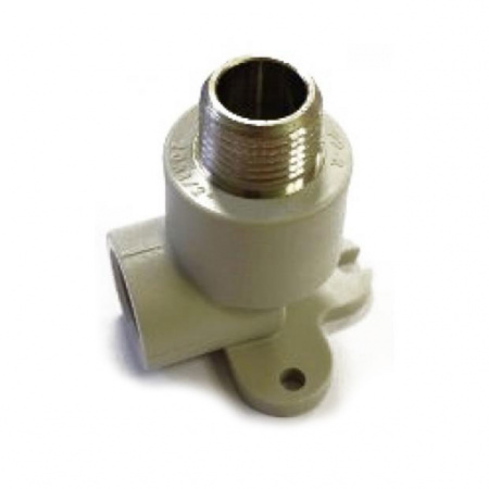 Угольник PP-R комбинированный серый НР Дн 20х1/2" с креплением VALFEX 10121020Г