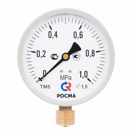 Манометр ТМ-510Р.00 (М2) радиальный Дк100мм 0-1,6 МПа G1/2" Росма 00000006818