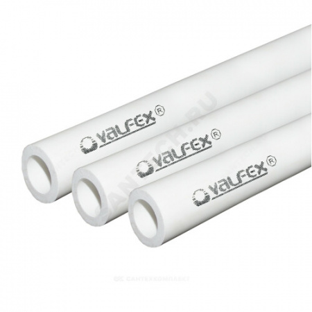 Труба PP-R белая Дн 50х4,6 Ру10 SDR11 Т<20С L=4м VALFEX 10103050